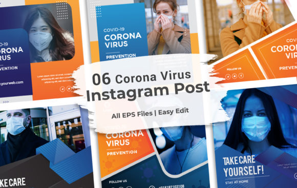 06 Corona Virus Instagram Post Templates