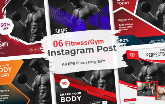 06 Fitness, Gym Instagram Post Design: Elevate Your Brand with Professional Visuals