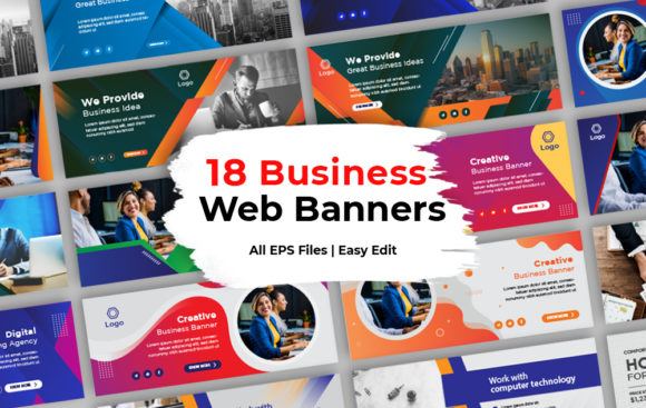 Evaluating 18 Web Banners and Social Media Covers for Modern Business Promotion