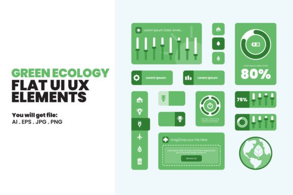 Integrating Green Ecology Flat UI UX Elements into Modern Design Workflows