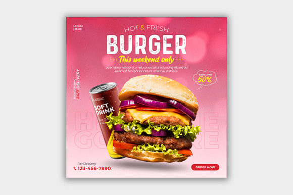 Maximizing Visual Impact with a Clean Food Social Media Banner Template