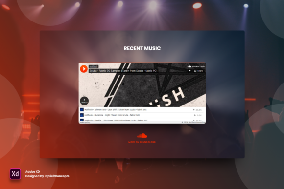 Soundcloud Section Adobe XD Template Guide