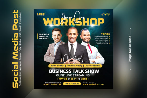Streamlining Your Brand Presence with a Business Talkshow Social Media Post Template