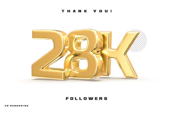 Visualizing Milestones: The Strategic Value of Thank You Followers 28K 3d Render Gold in Digital Community Management